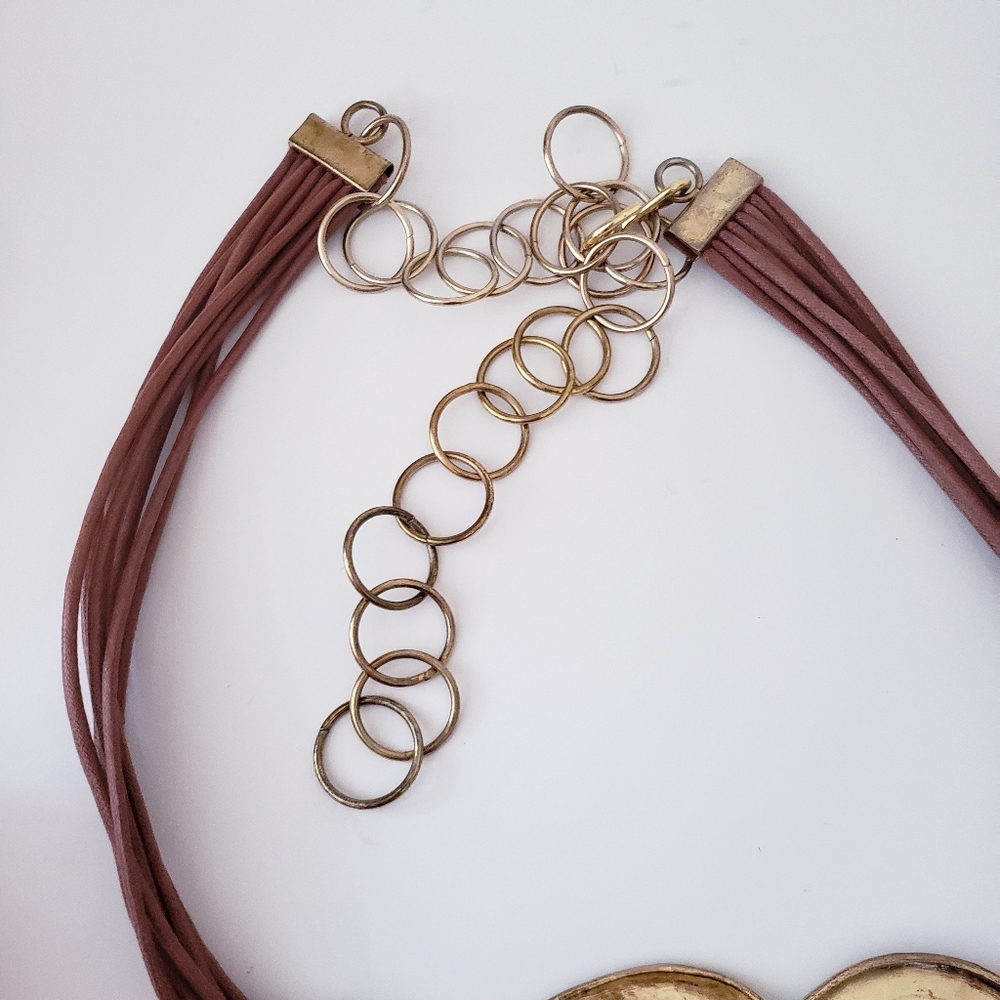 Vintage Gold Tone Metal And Leather Belt - Picture 7 of 10